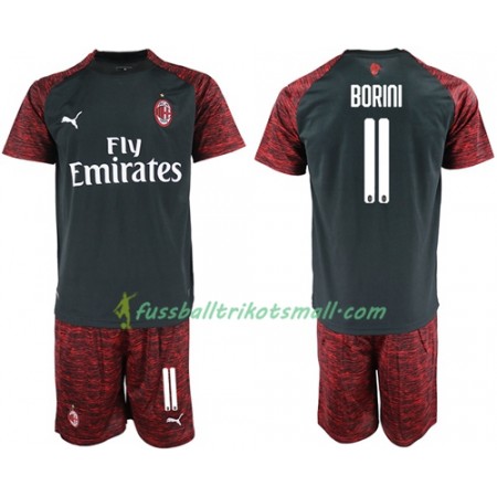 Fußballtrikots AC Mailand Borini 11 Kinder 2018-2019 Kurzarm Ausweichtrikot kaufen